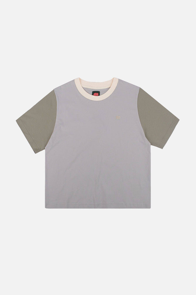 T-shirt donna color block Steel Haze in cotone biologico