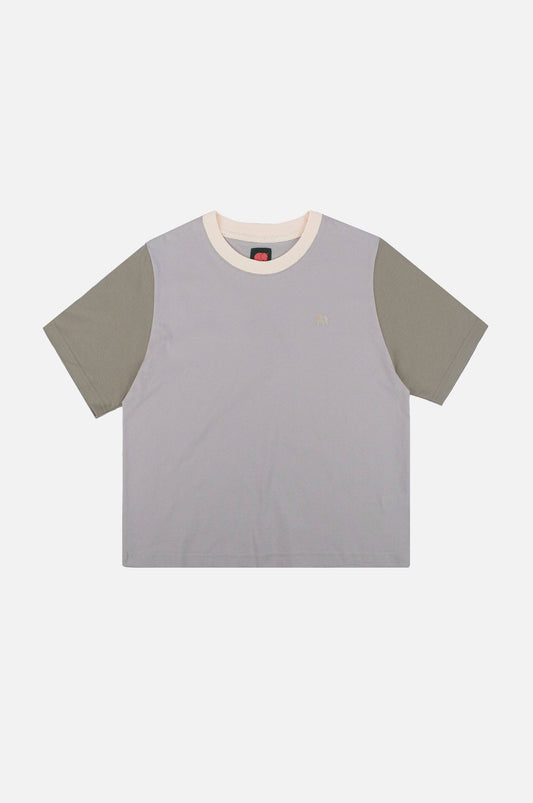 T-shirt donna color block Steel Haze in cotone biologico