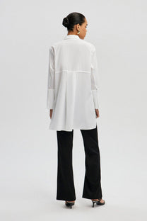 Tunica oversize in popeline con polsini ampi