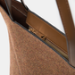 Borsa shopper in feltro con inserti effetto pelle