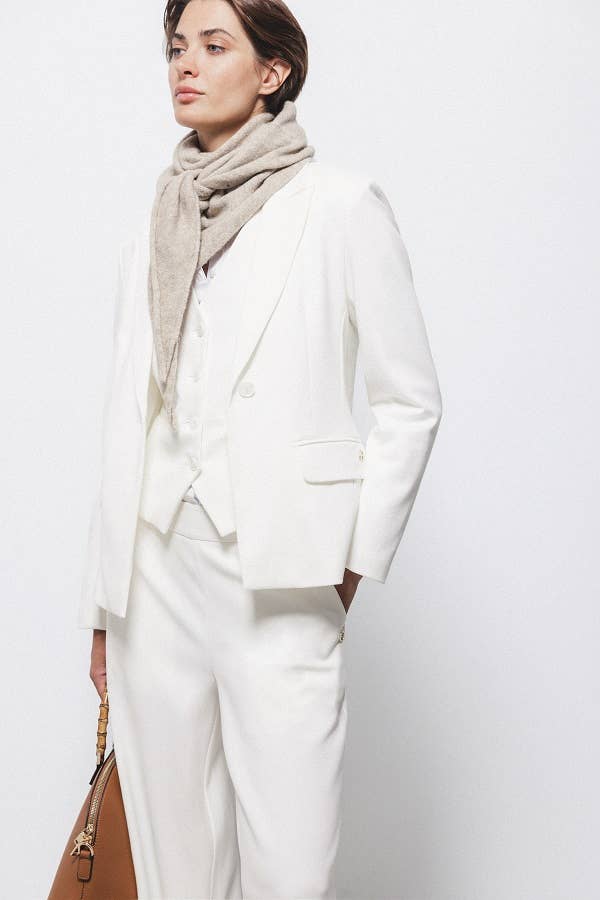 Blazer minimal bianco da donna