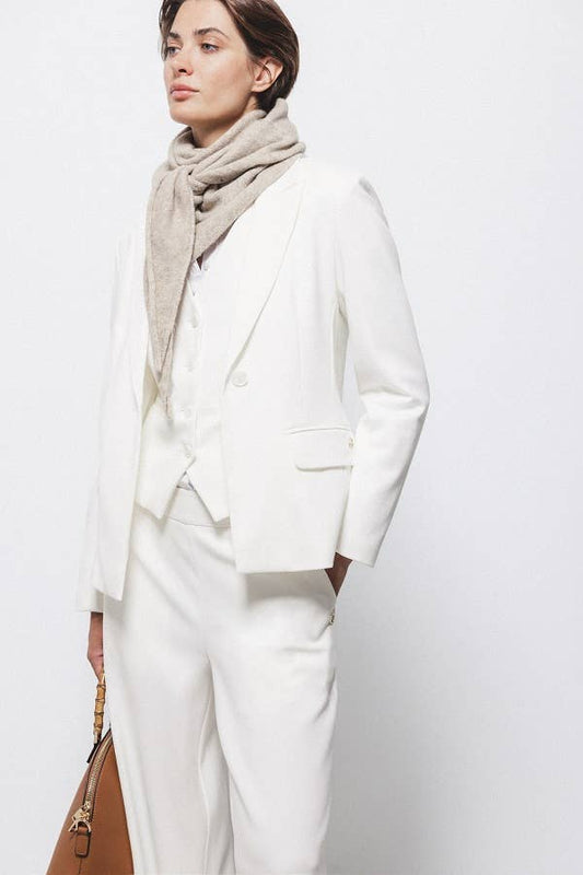Blazer minimal bianco da donna