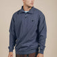Felpa Sauce con mezza zip tinta a pigmenti blu navy sbiadito