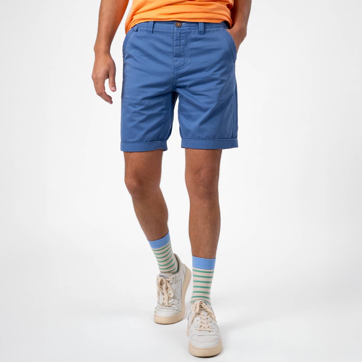 Bermuda in cotone biologico azzurro chiaro