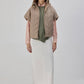 Gilet trapuntato imbottito color visone da donna