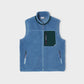 Gilet sherpa unisex con zip blu