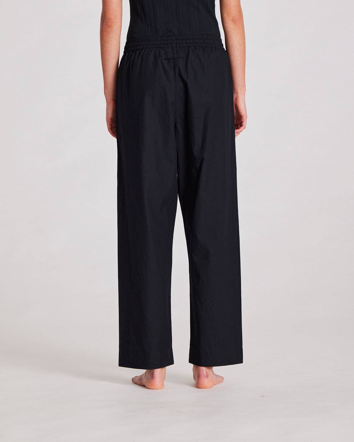 Pantaloni Astrid in popeline di cotone biologico neri