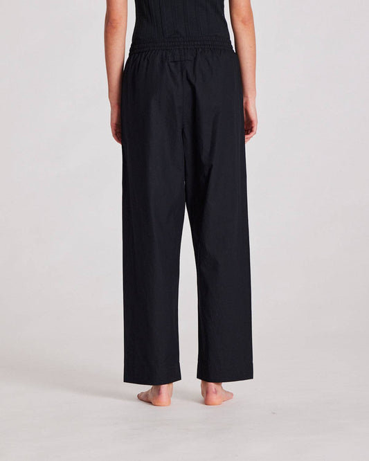 Pantaloni Astrid in popeline di cotone biologico neri