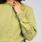 Camicia Sojanyla verde tiglio con inserti in pizzo