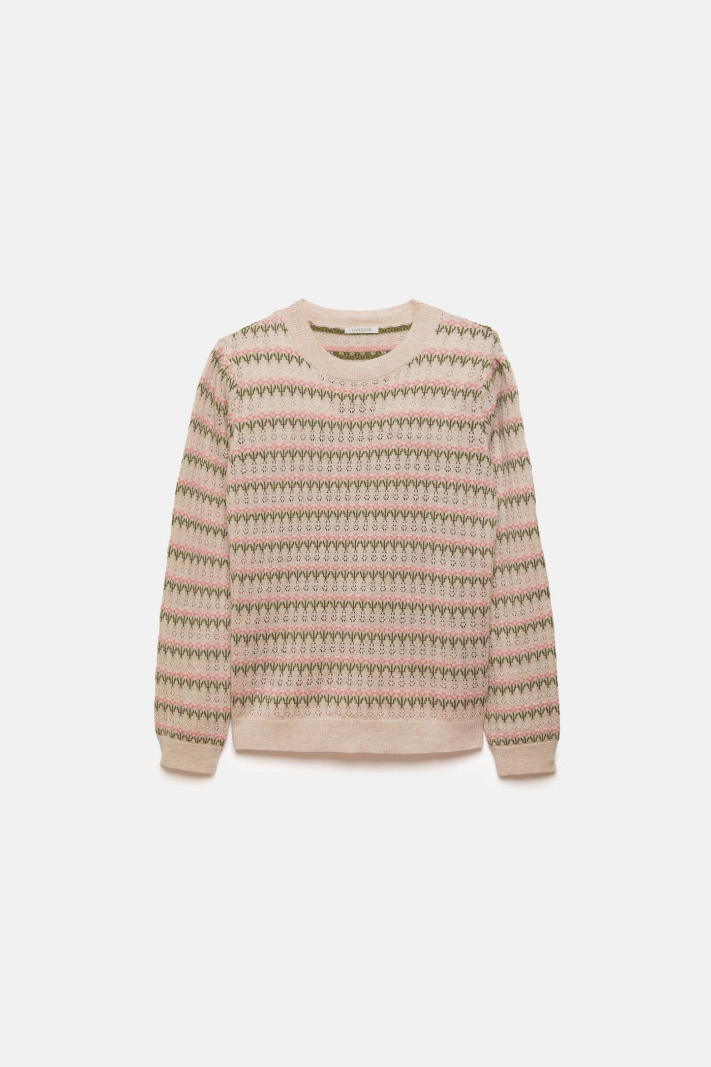 Maglione jacquard a righe