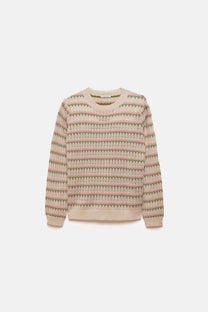 Maglione jacquard a righe