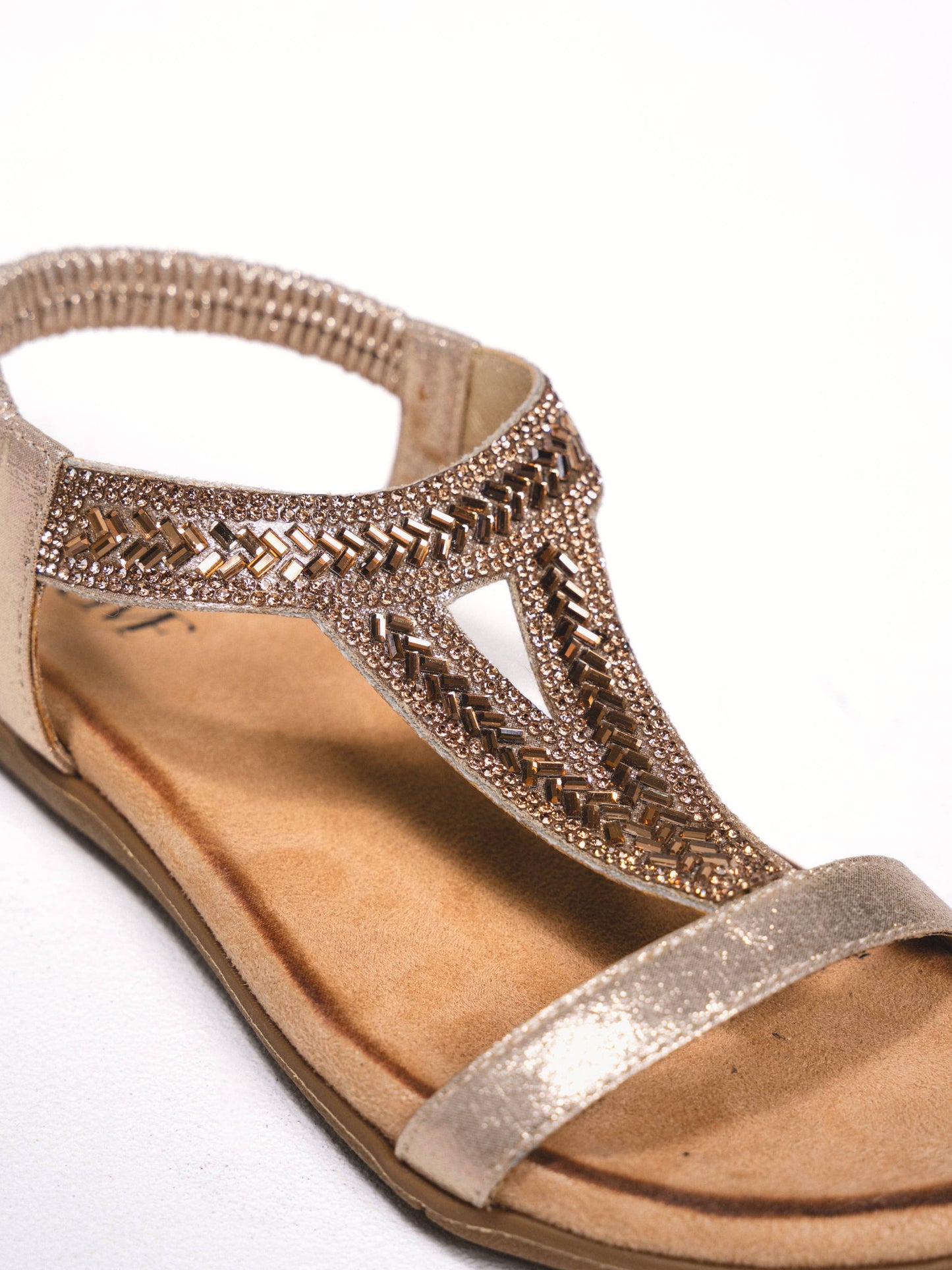 Sandali flat scintillanti con cinturini