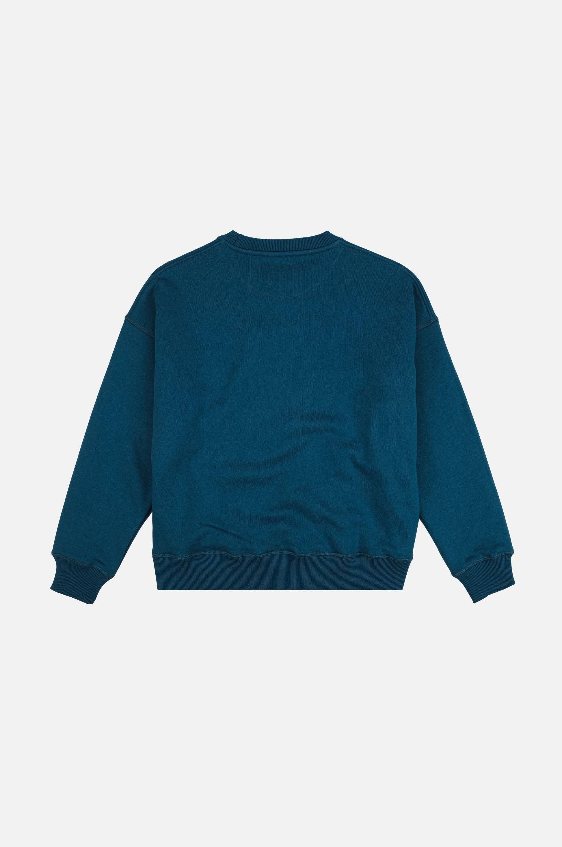 Felpa essenziale oversize da donna in cotone organico blu zaffiro
