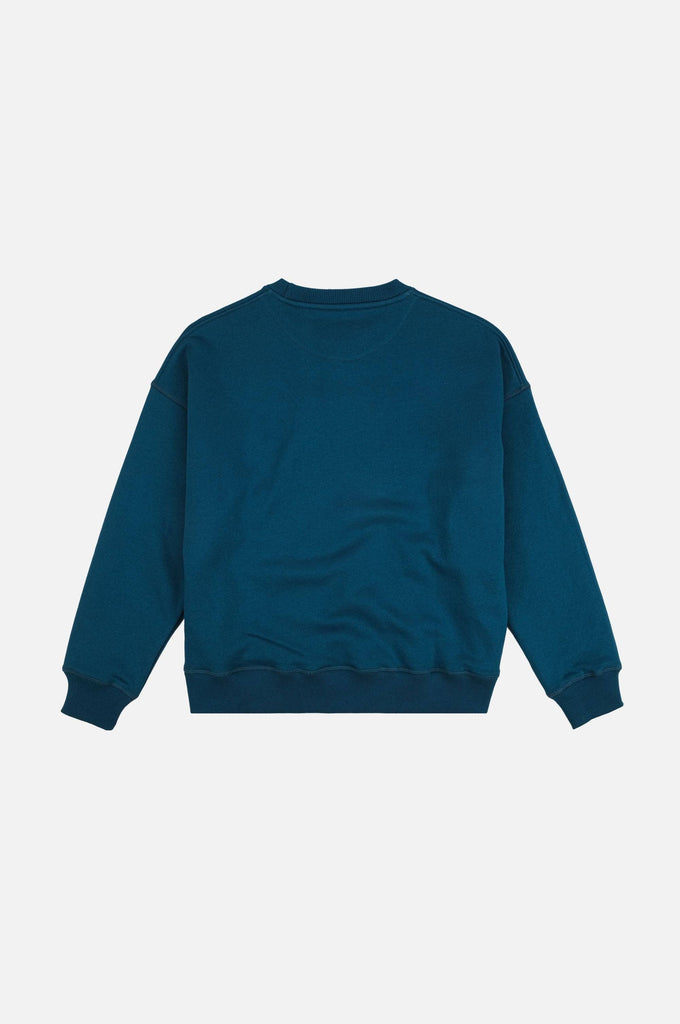 Felpa essenziale oversize da donna in cotone organico blu zaffiro