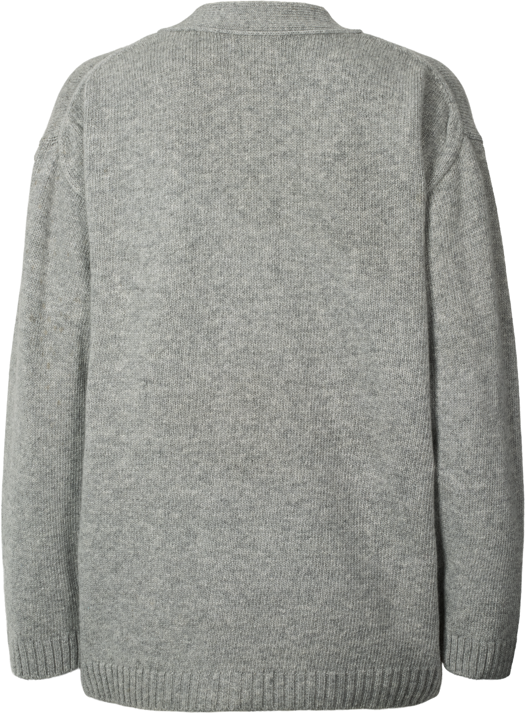 Cardigan Edith in lana d’agnello grigio mélange
