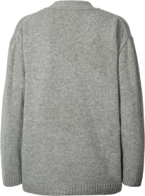 Cardigan Edith in lana d’agnello grigio mélange