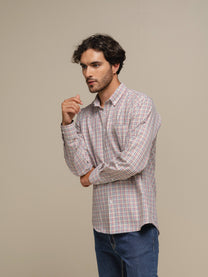 Camicia uomo a quadri in cotone misto