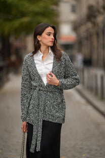 Cappotto in maglia con cintura