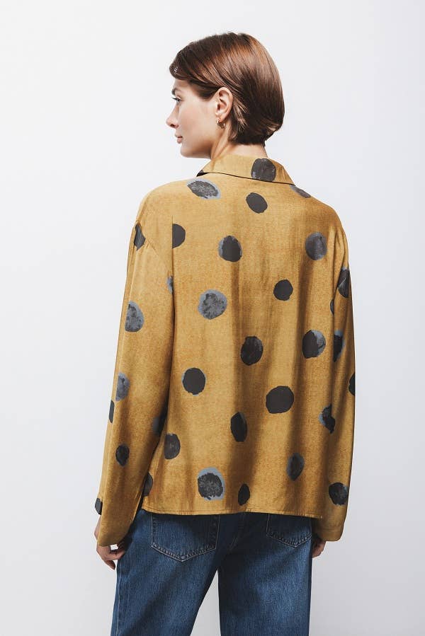 Camicia stampata a pois maxi