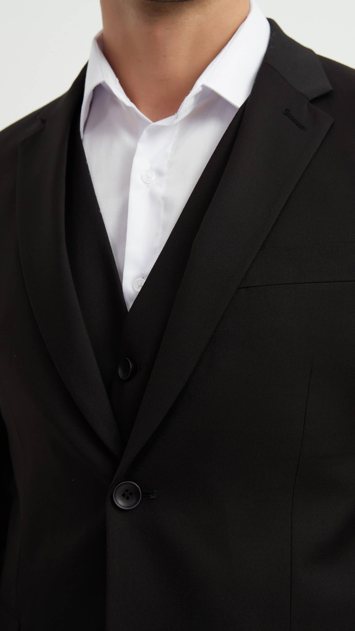 Completo elegante 3 pezzi nero da uomo
