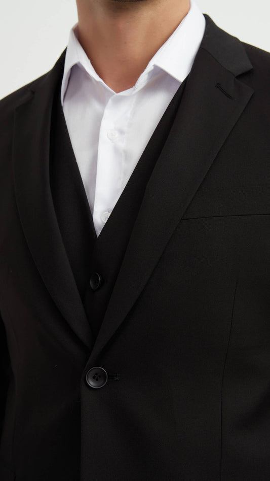 Completo elegante 3 pezzi nero da uomo