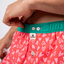 Boxer in cotone biologico con stampa cuori Valentin