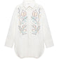 Camicia in popeline ricamato
