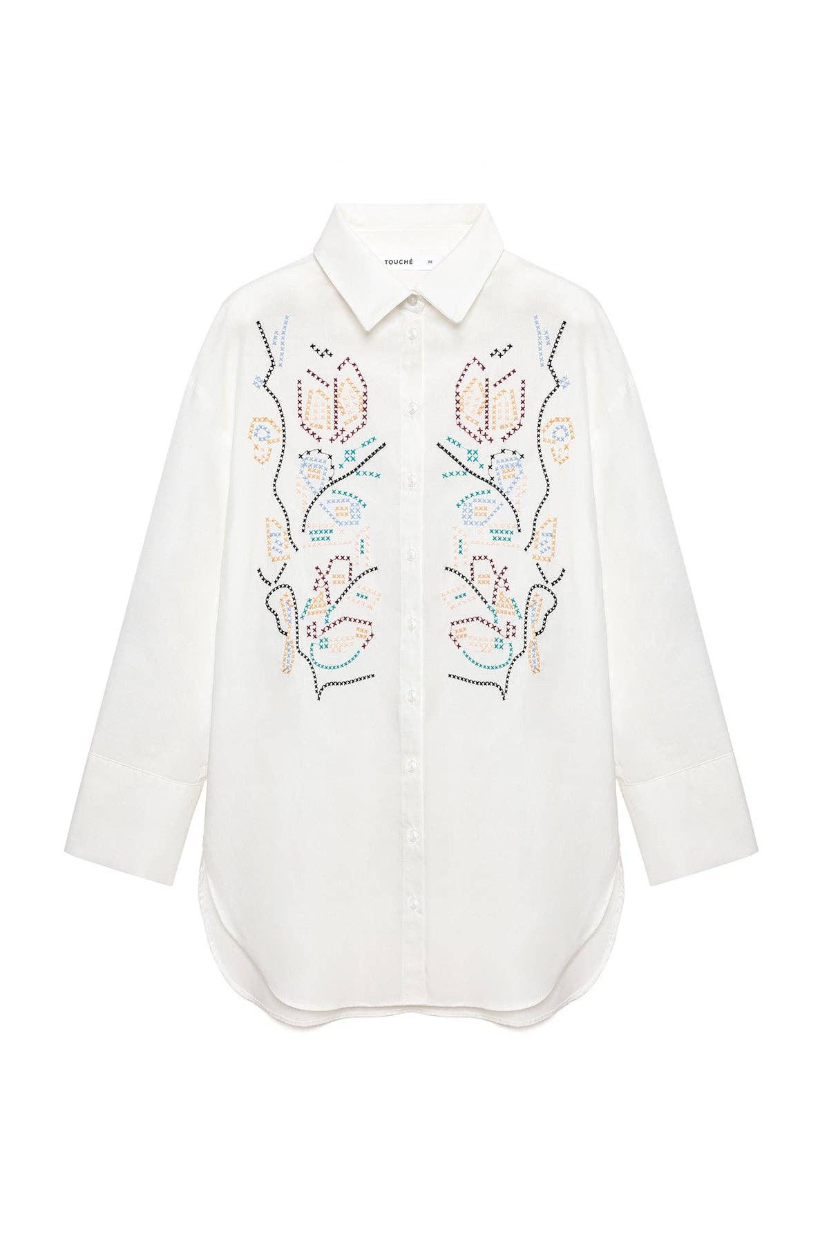 Camicia in popeline ricamato