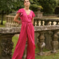 Tuta jumpsuit Pintas a pois fucsia