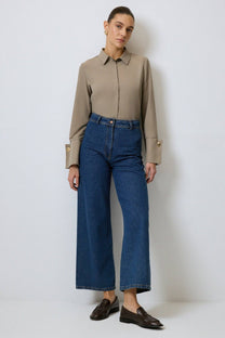 Body camicia con polsini ampi