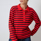 Maglione a righe con collo polo