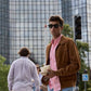 Camicia a righe rosa Five slim fit con dettagli ricamati