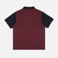 Polo color block in cotone biologico bordeaux