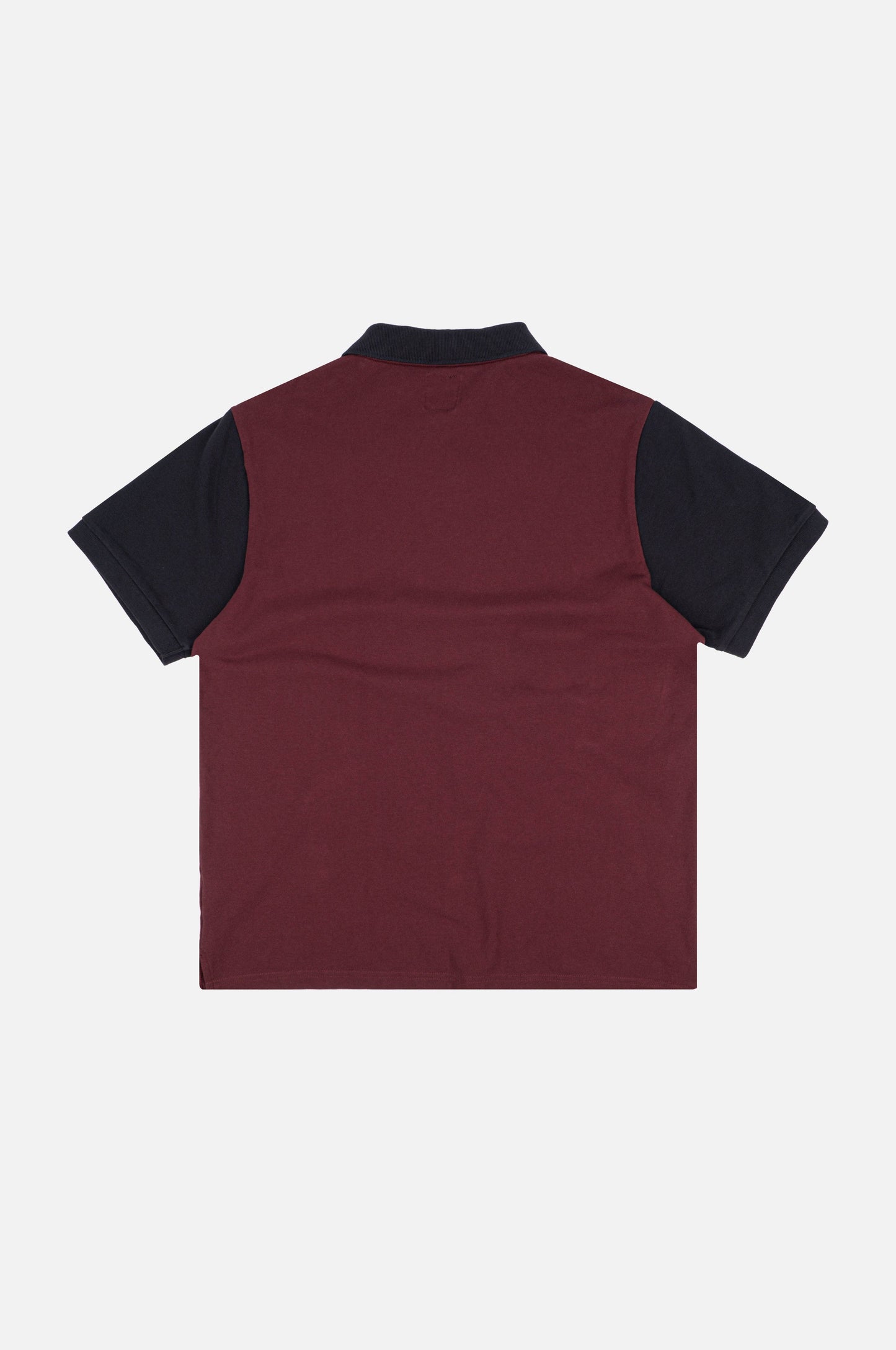 Polo color block in cotone biologico bordeaux