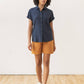 Camicia Bea in seersucker blu navy