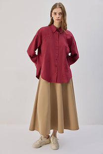 Camicia in gabardine ricamata