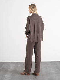 Pantaloni relaxed fit in viscosa stampata