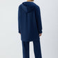 Giacca lunga con cappuccio e zip