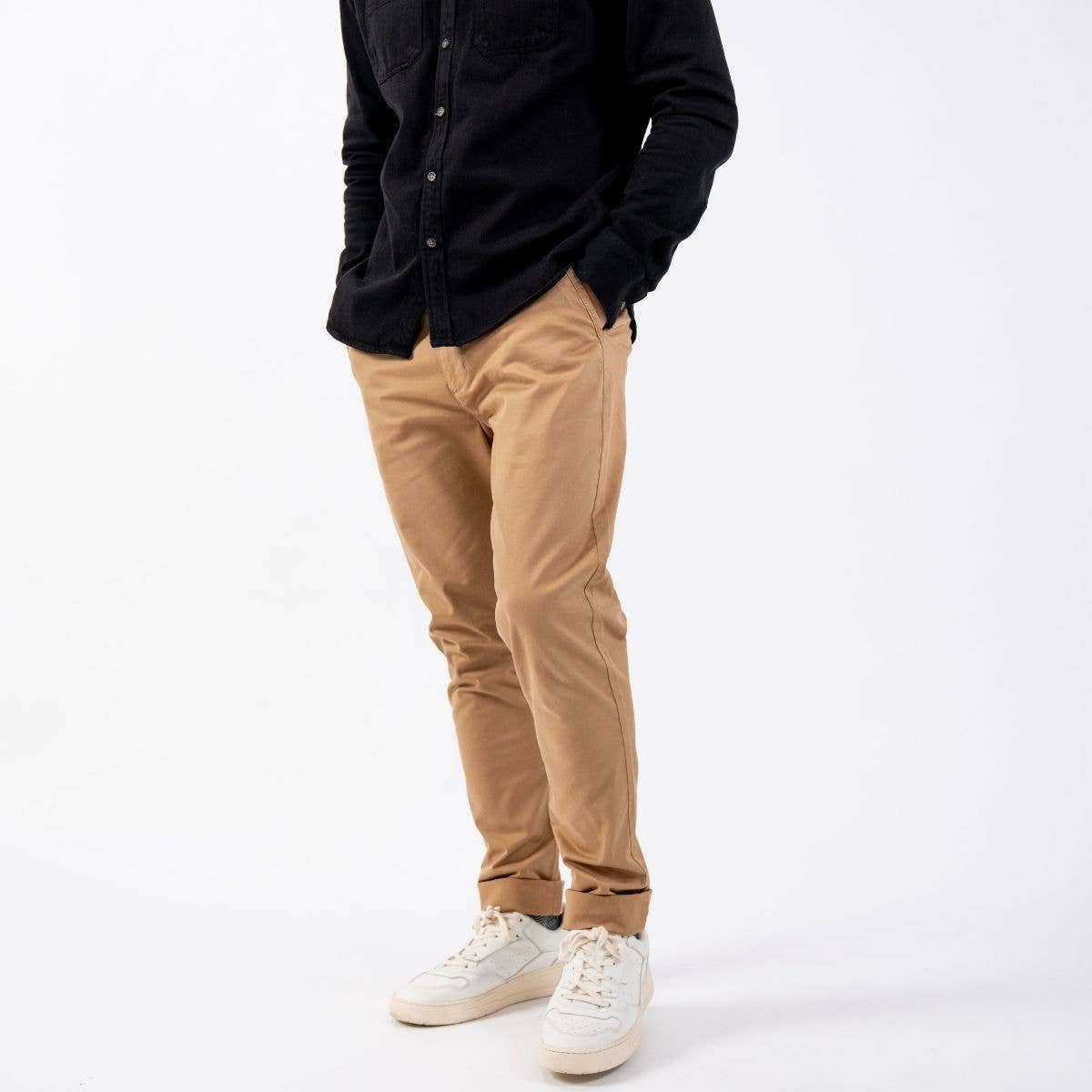 Pantaloni chino beige in cotone