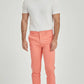 Pantaloni chino elasticizzati corallo