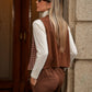 Gilet con paillettes a quadri multicolore