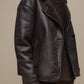 Cappotto corto effetto shearling marrone da donna