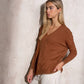 Maglione a maglia con scollo a V in viscosa con lurex