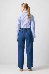 Pantaloni in denim con vita elasticizzata