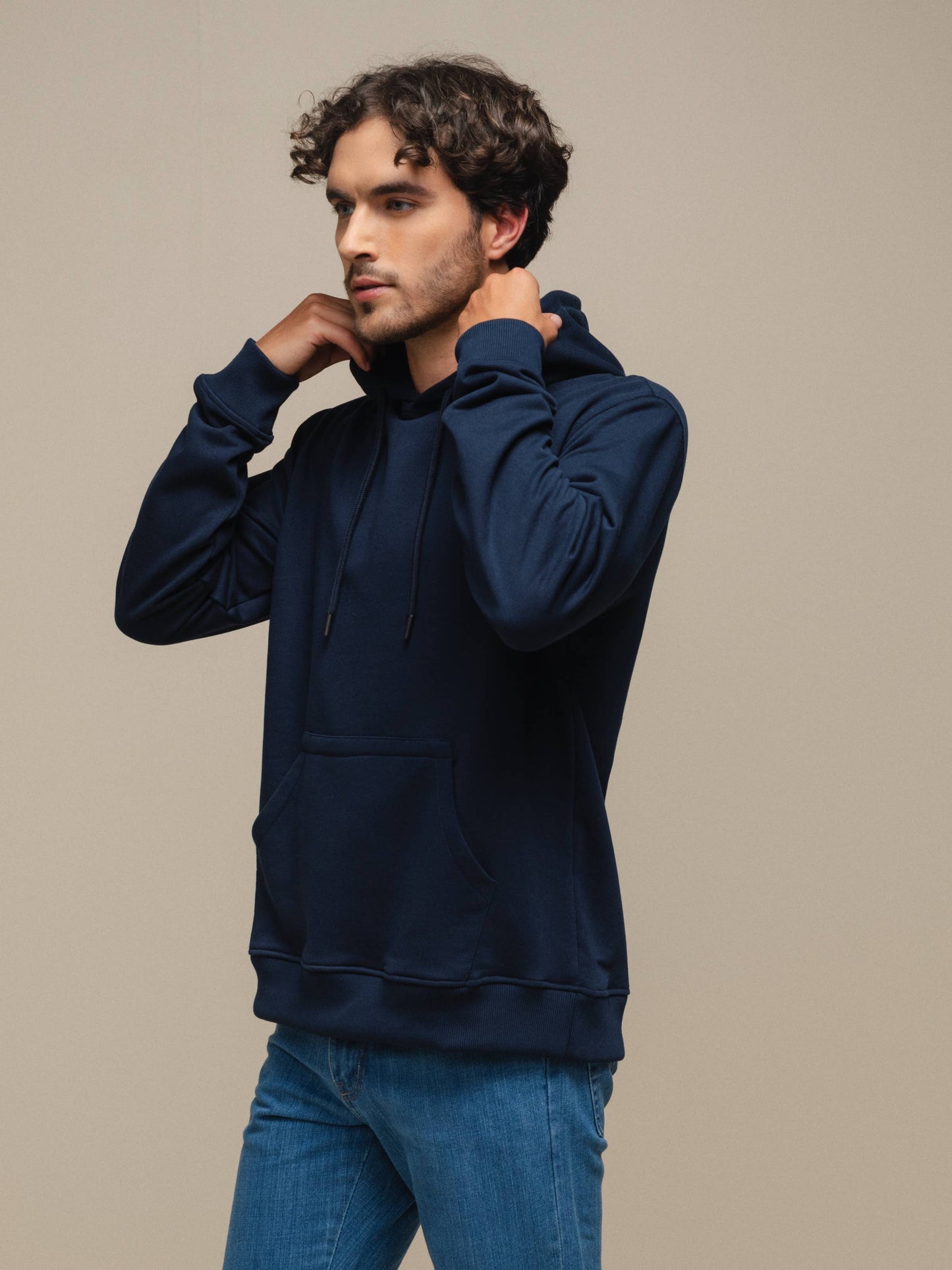 Felpa uomo con cappuccio in misto cotone