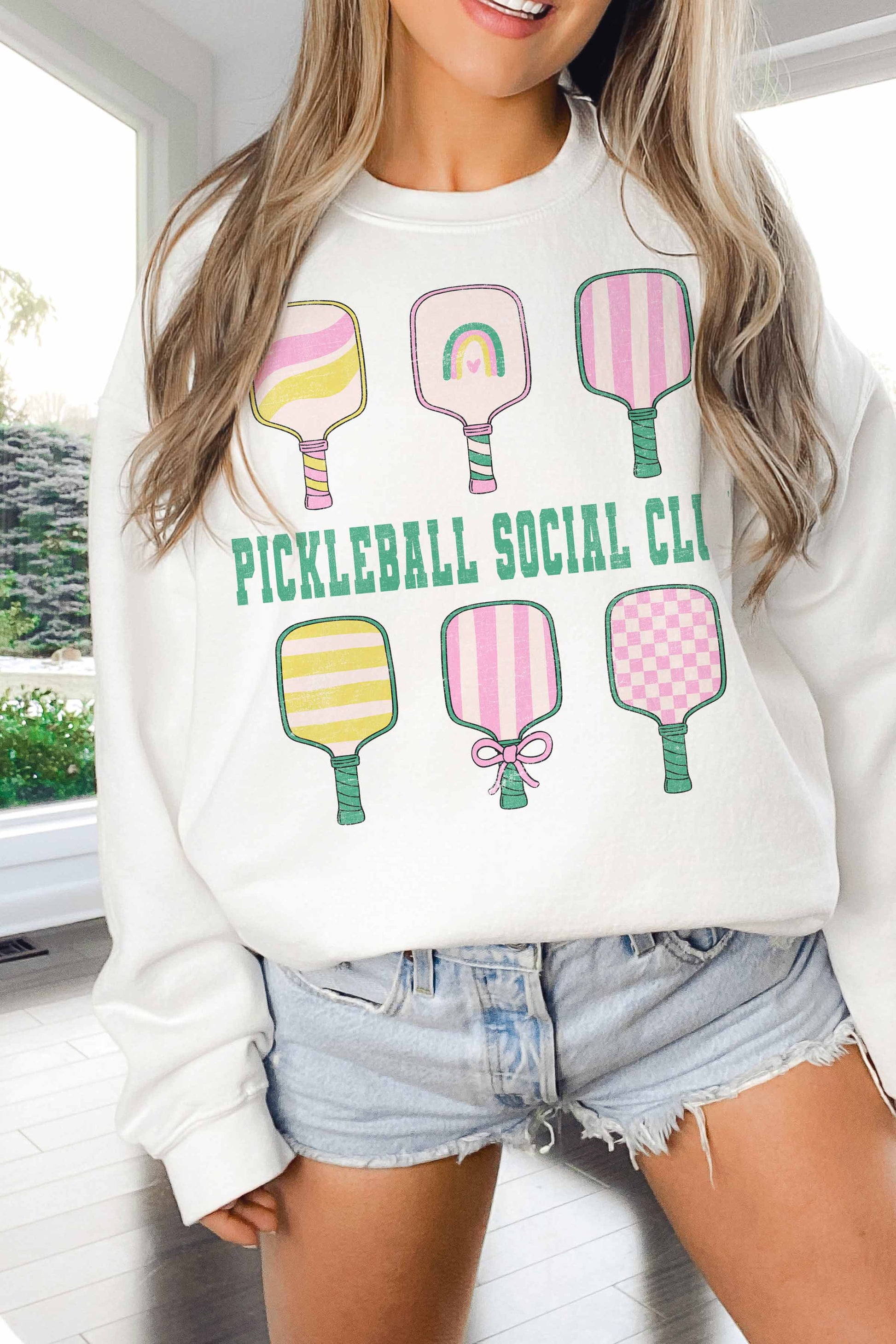 Felpa oversize Pickleball Social Club con stampa grafica