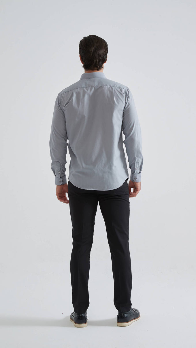 Camicia comfort grigia facile da stirare