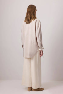 Camicia oversize con applicazioni floreali 3D