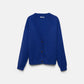 Cardigan in maglia blu con scollo a V