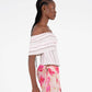 Top bustier off-shoulder a righe